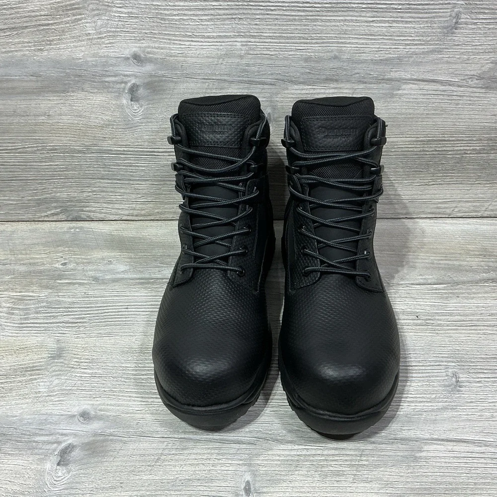 Dunham 8000Works Black Waterproof Work Boots Men's 10 6E Wide Oil Resistant NEW